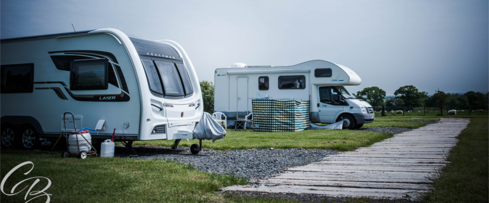 Access road with caravans